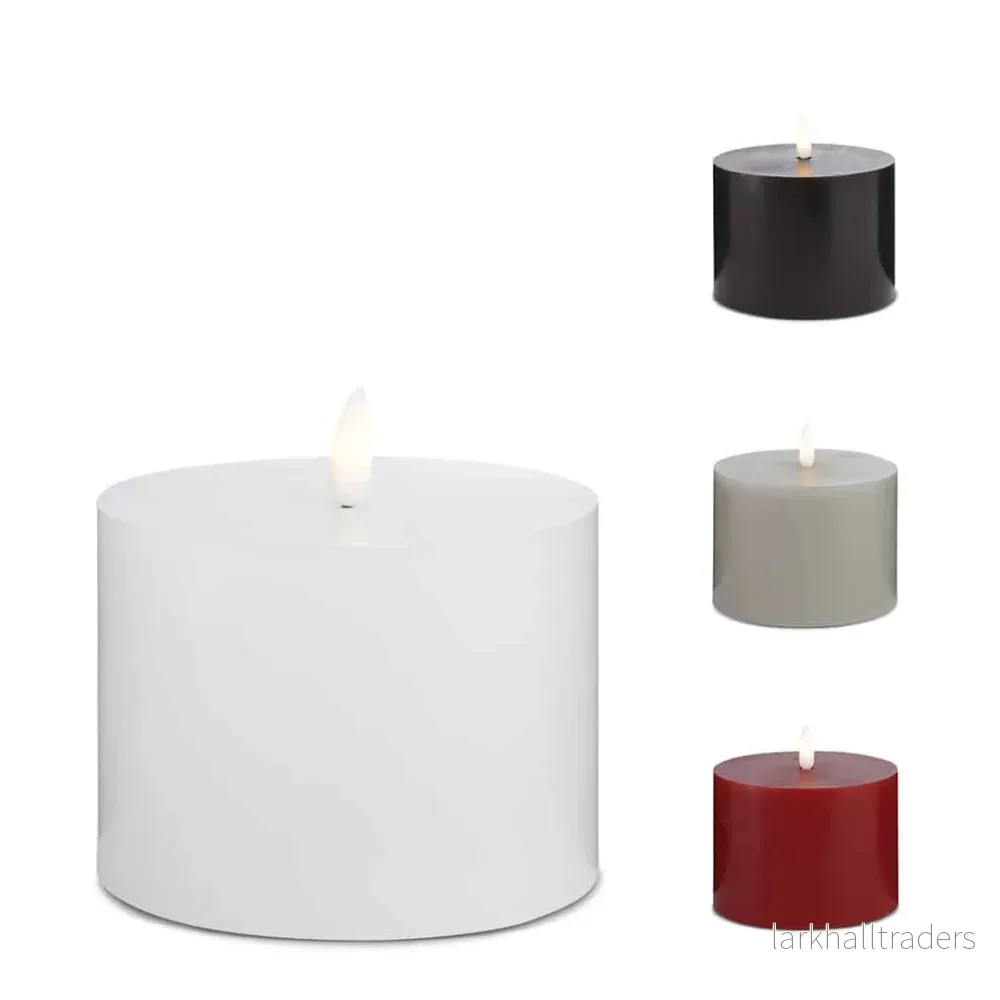 LED-ljus – 1 st. – ø10 x 10 cm – m/3D-låga – (flera färger) LED-ljus – 1 st. – ø10 x 10 cm – m/3D-låga – (flera färger)