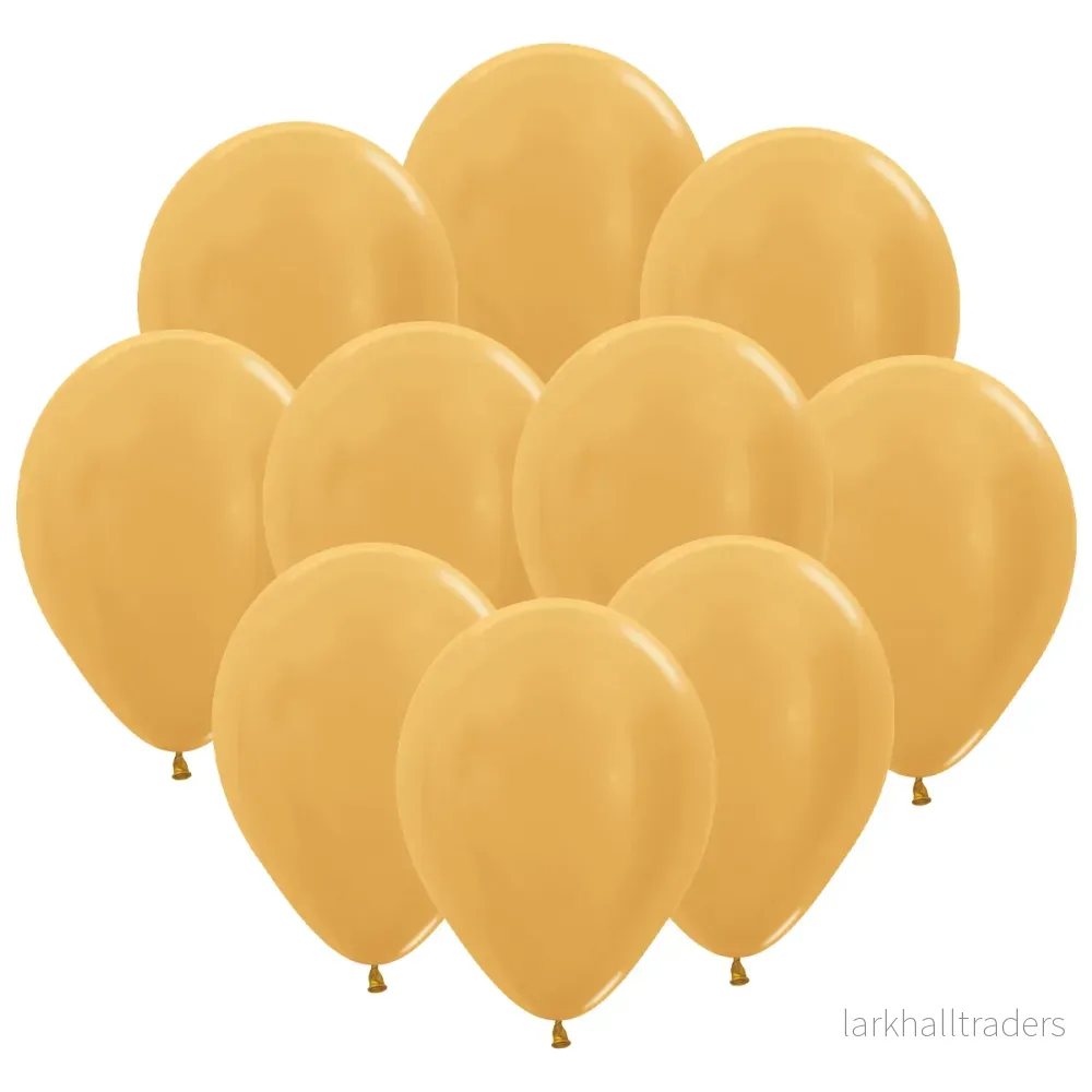 Ballonger, metallic guld 10 st Ballonger, metallic guld 10 st