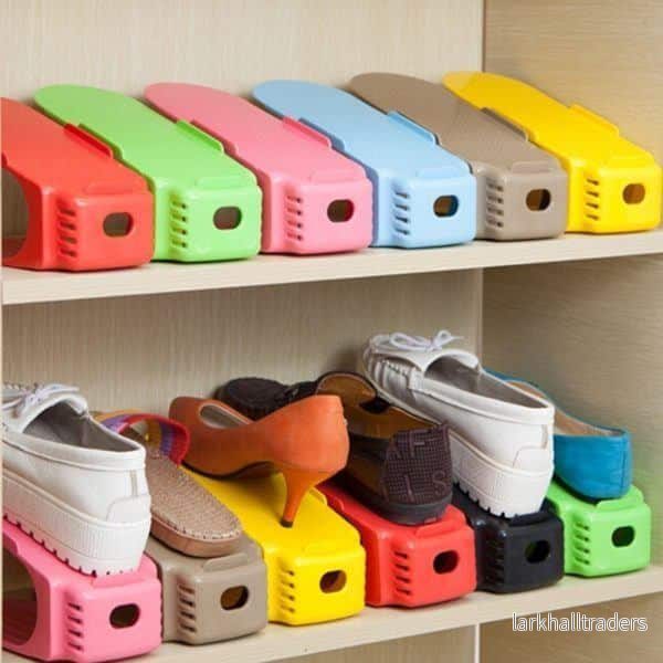 Platsbesparande skoorganisatör (svart) - paket med 5 stycken skoorganisatör - Bild 3