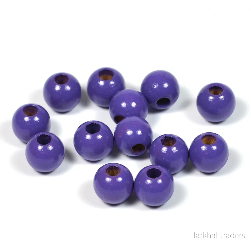 Träpärlor, 8mm, lila, 60st