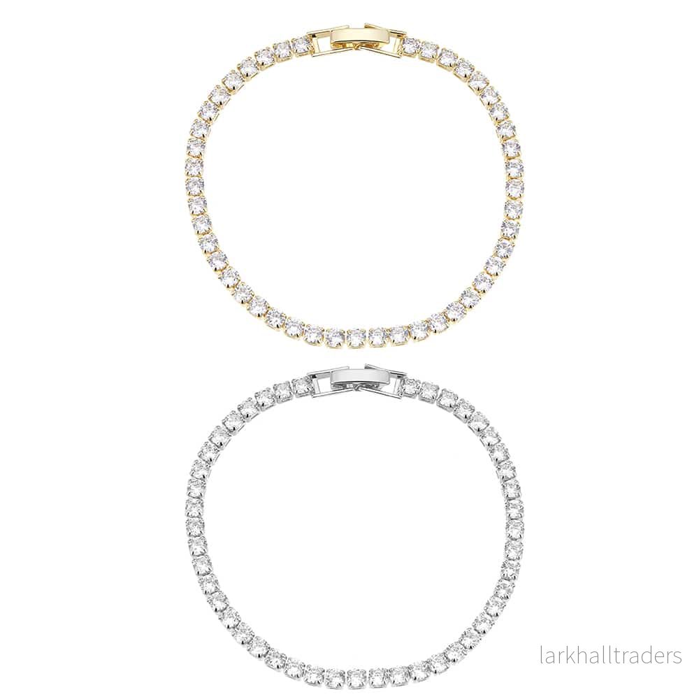 Armbånd, guld- eller silverfärgad, många glittrande stenar, justerbar Armbånd, guld- eller silverfärgad, många glittrande stenar, justerbar