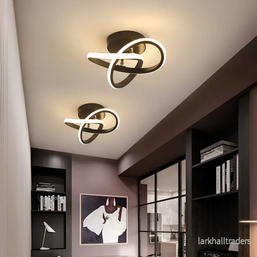 AeroSwirl – Konstnärlig LED Taklampa med Virvlande Design