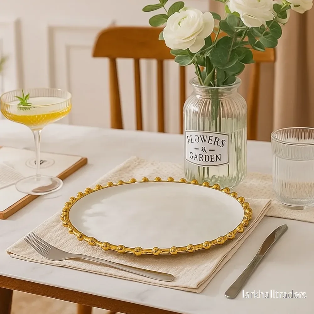 Bubbly Tallriksset - 18 Delar Med Elegant Guldkant - Bild 3