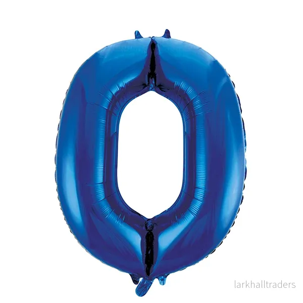 Folieballong, siffra 0 blå 86 cm Folieballong, siffra 0 blå 86 cm