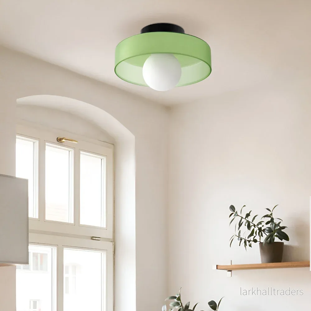 Lunara – Samtida Rund LED Taklampa i Glas och Sten - Bild 2