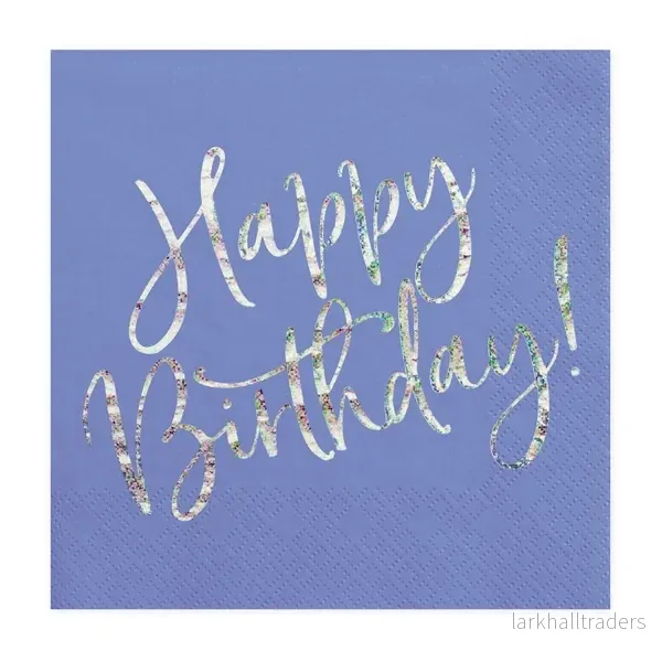 Servetter, happy birthday navy blue 20 st
