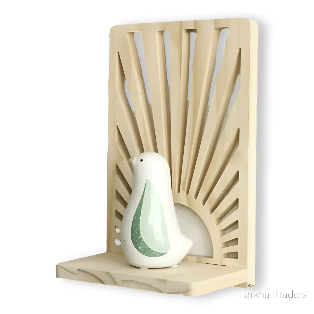 SunBeam Shelf – Boho Solstråleformad Trähylla för Växter & Dekor SunBeam Shelf – Boho Solstråleformad Trähylla för Växter & Dekor