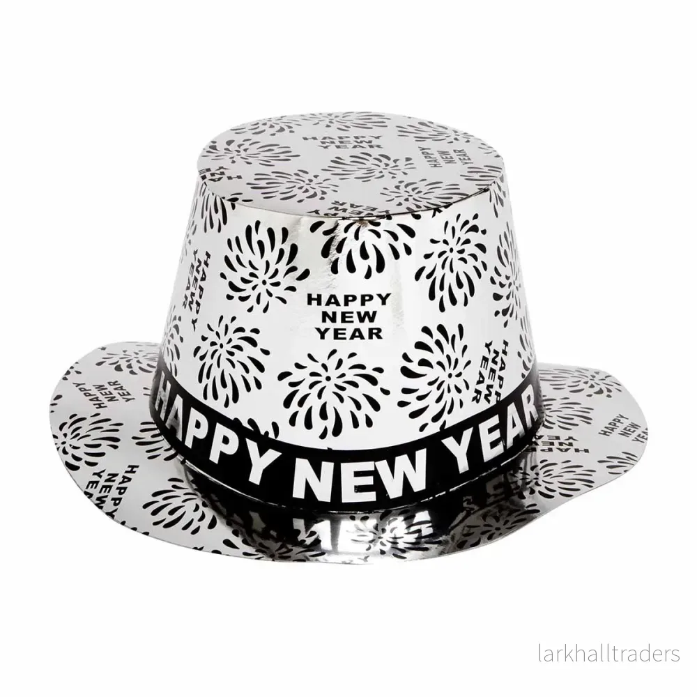Pappershatt, silver happy new year