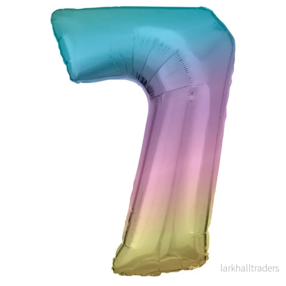 Folieballong siffra, 7 pastell 86 cm Folieballong siffra, 7 pastell 86 cm