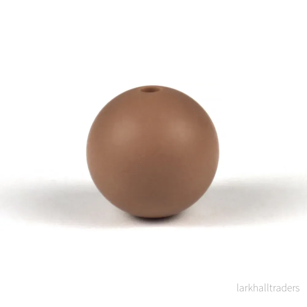 Silikonpärlor, brownie, 15mm