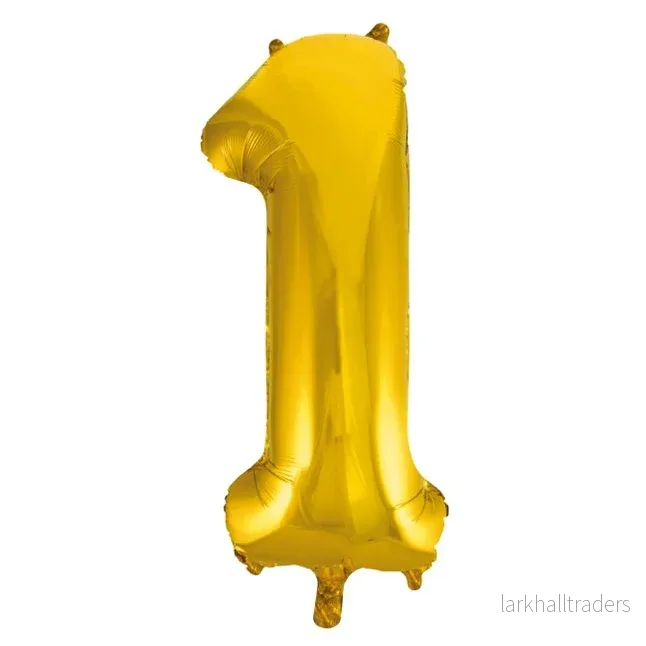 Folieballong, siffra 1 guld 86 cm Folieballong, siffra 1 guld 86 cm