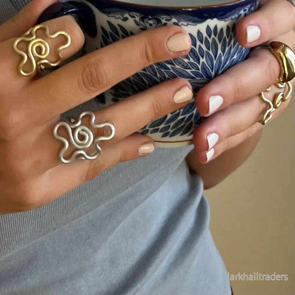 Ring, Retro flower – Gold Ring, Retro flower – Gold