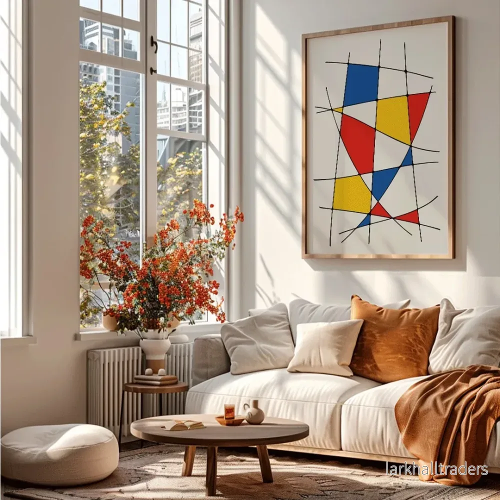 Geometriska linjer och färger 1 Poster