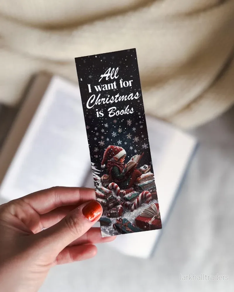 Pappersbokmärke – All I want for Christmas is books Pappersbokmärke – All I want for Christmas is books