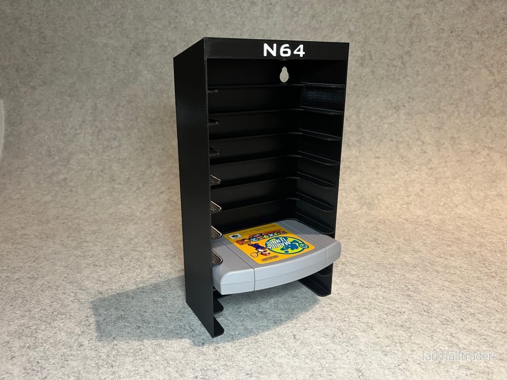 Väggställ / spelställ för 10 spel till Nintendo 64 (N64)