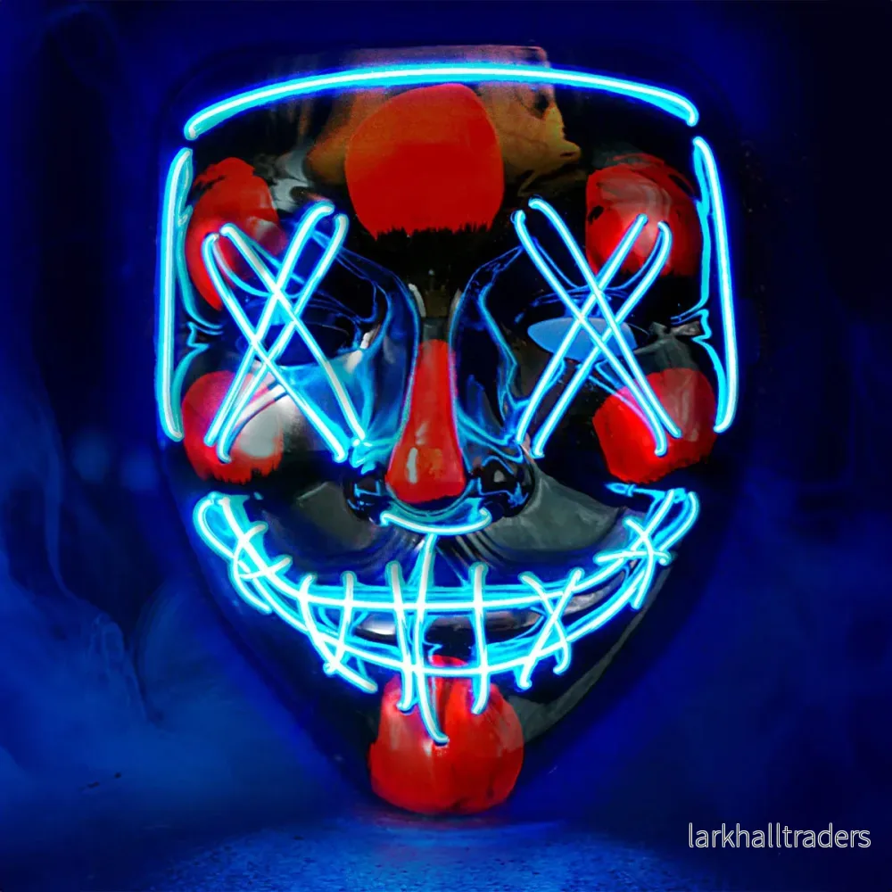 LED-mask, scary blå - Bild 3