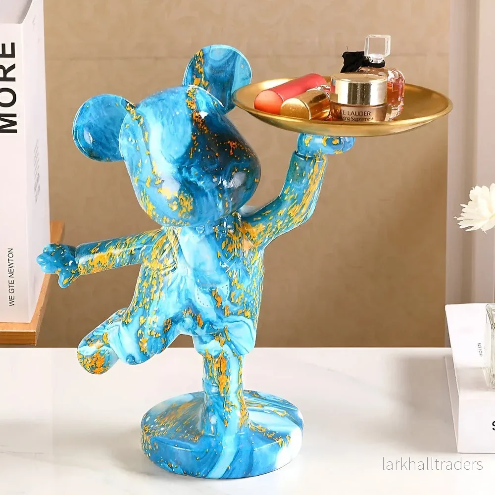 RegalBear – Handgjord Multifunktionell Dekorationsfigur med Bricka - Bild 2