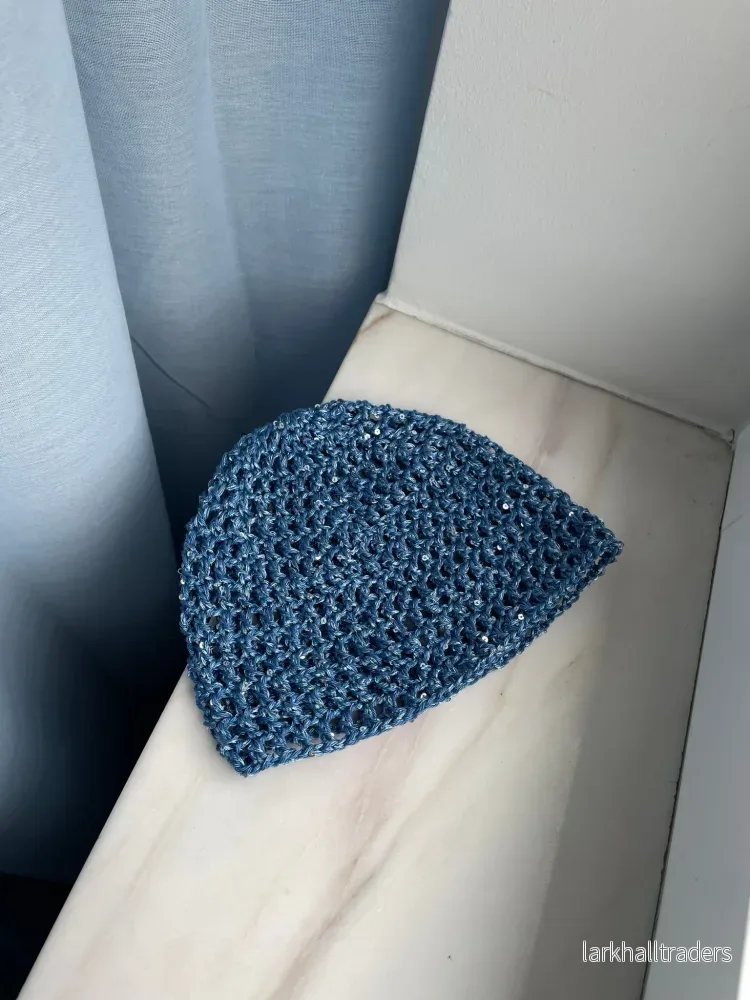 Glitter nätmössa – Denimblå