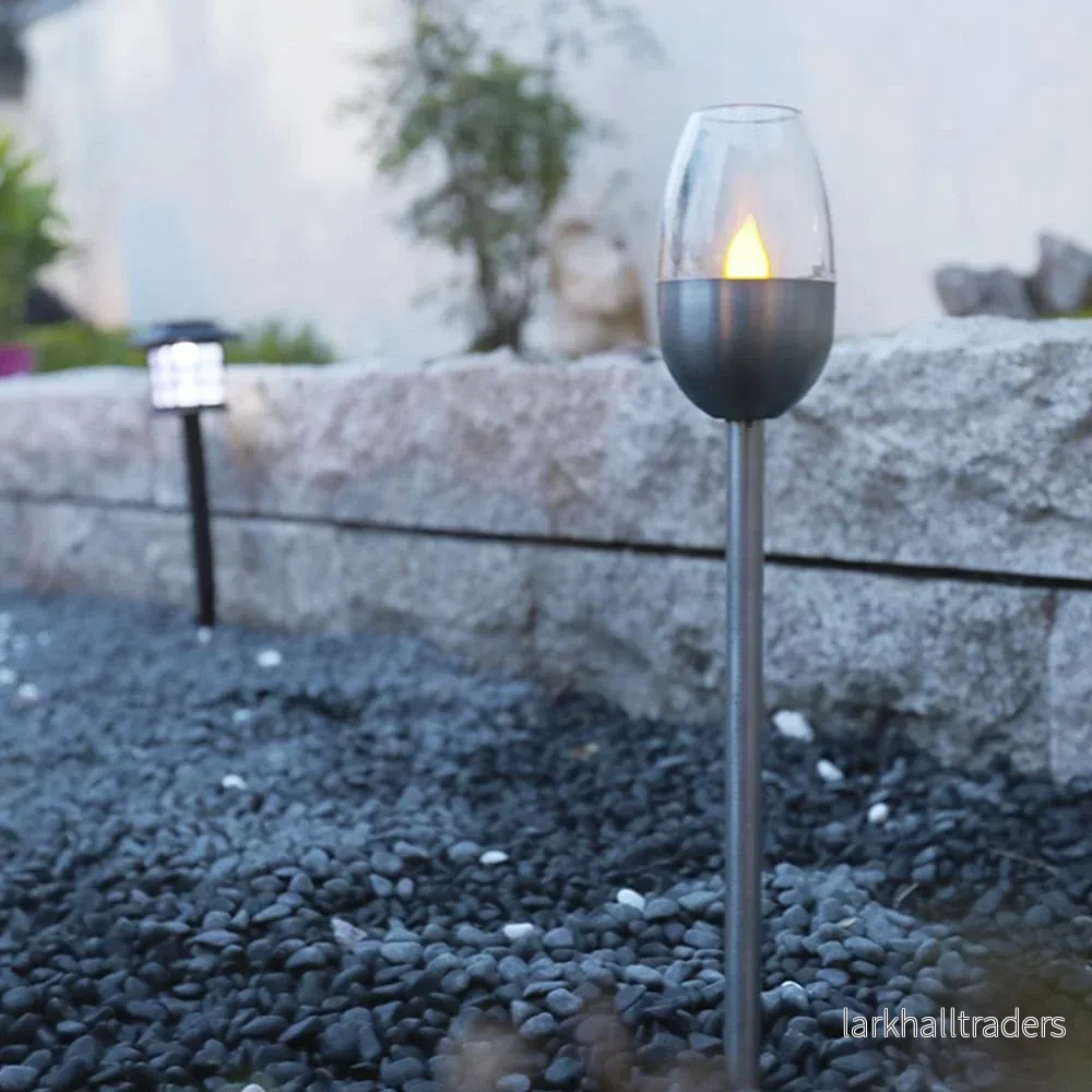Trädgårdslampa – Soldriven med markspjut 27 cm – förpackning med 2 st. Trädgårdslampa – Soldriven med markspjut 27 cm – förpackning med 2 st.