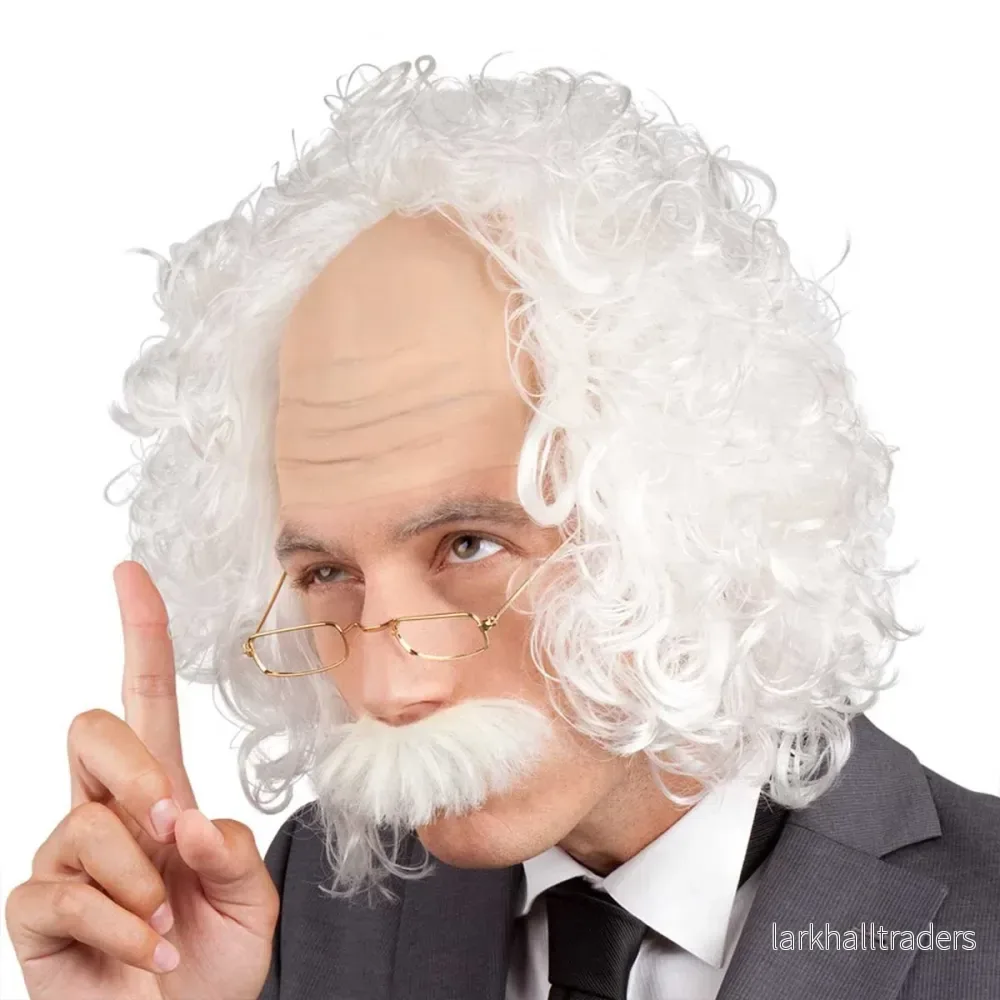 Peruk, professor med mustach och glasögon Peruk, professor med mustach och glasögon