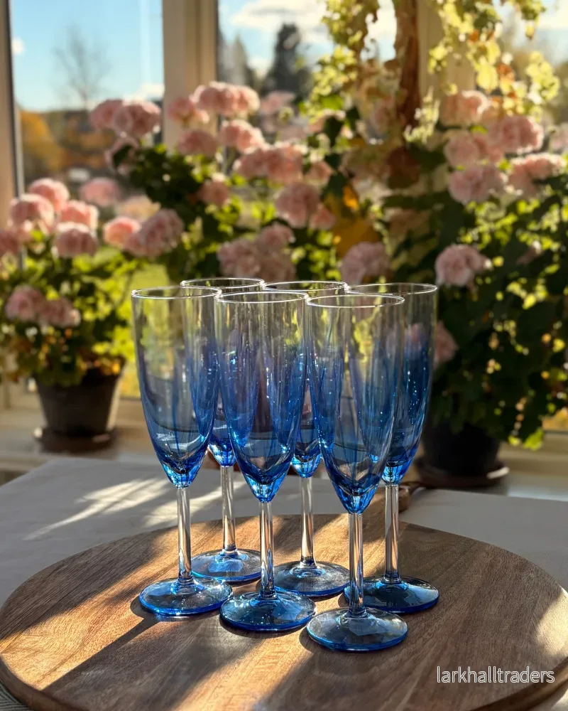 Handmålade Blå Glas (2-pack) - Bild 3