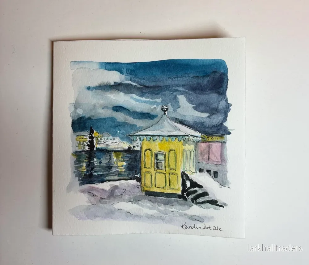 Strömkajen, Handmålad med handgjort kuvert - Bild 2