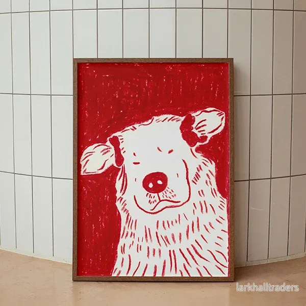 A very mad golden retriever Original teckning husdjursporträtt