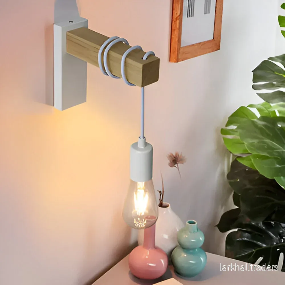 WoodLume – Naturlig Trä Vägglampa | Minimalistisk Rustik LED Väggbelysning i Ek & Metall - Bild 3