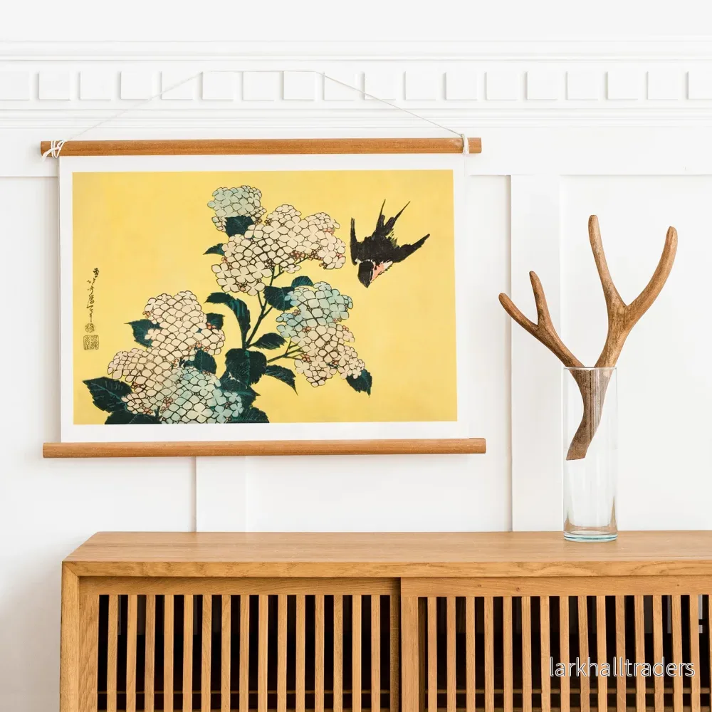Hortensia och svala Poster
