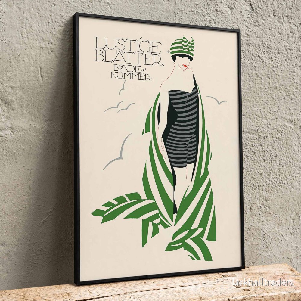 Lustige Blätter Badenummer Poster