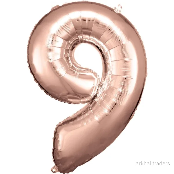 Folieballong, siffra 9 rose 86 cm Folieballong, siffra 9 rose 86 cm
