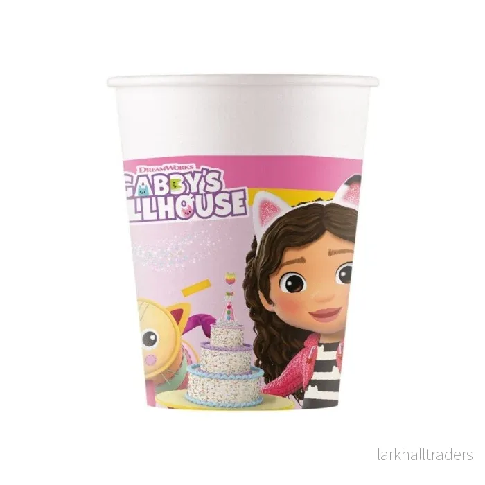 Pappersmuggar, Gabby’s Dollhouse 200 ml 8 st Pappersmuggar, Gabby’s Dollhouse 200 ml 8 st