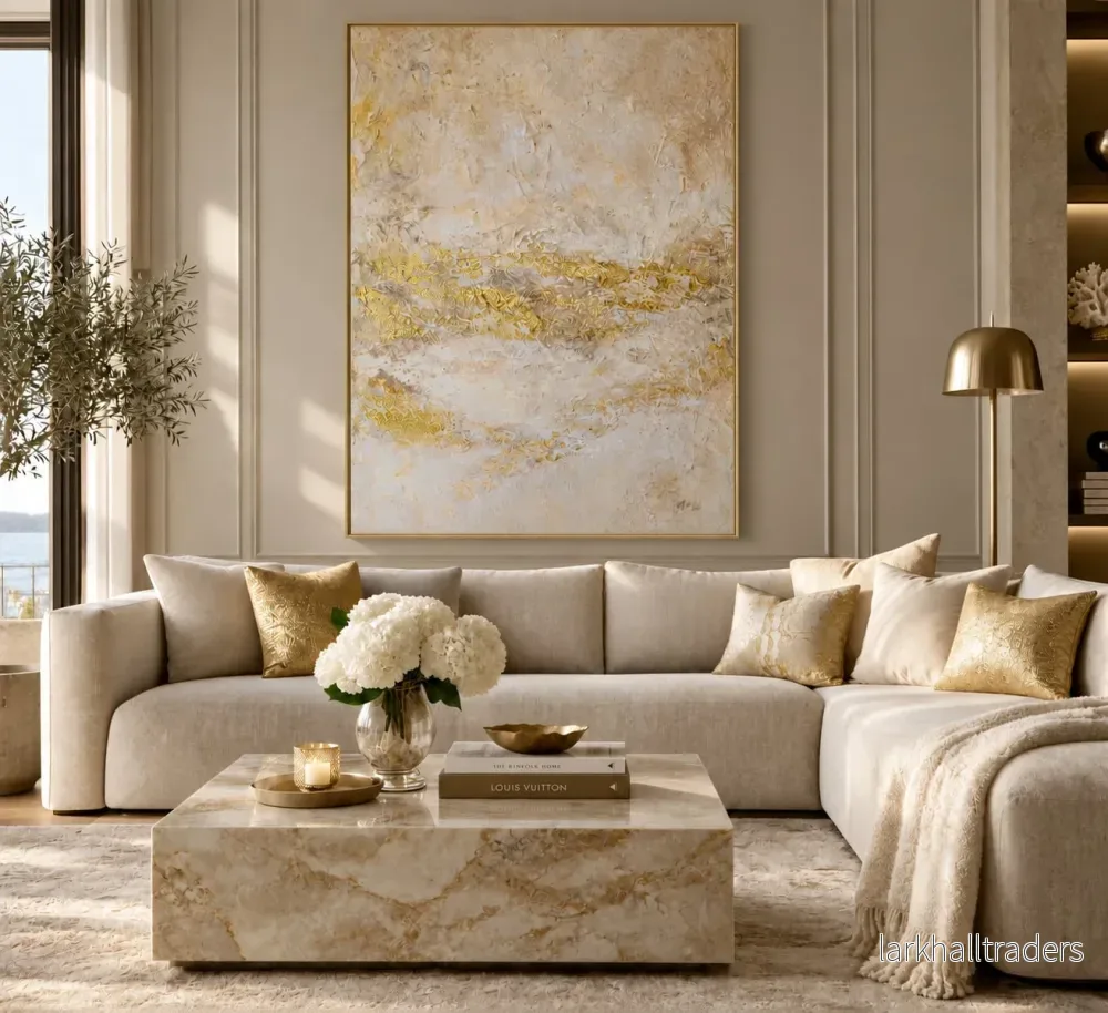 Golden Tides – Abstrakt Canvas Print Golden Tides – Abstrakt Canvas Print