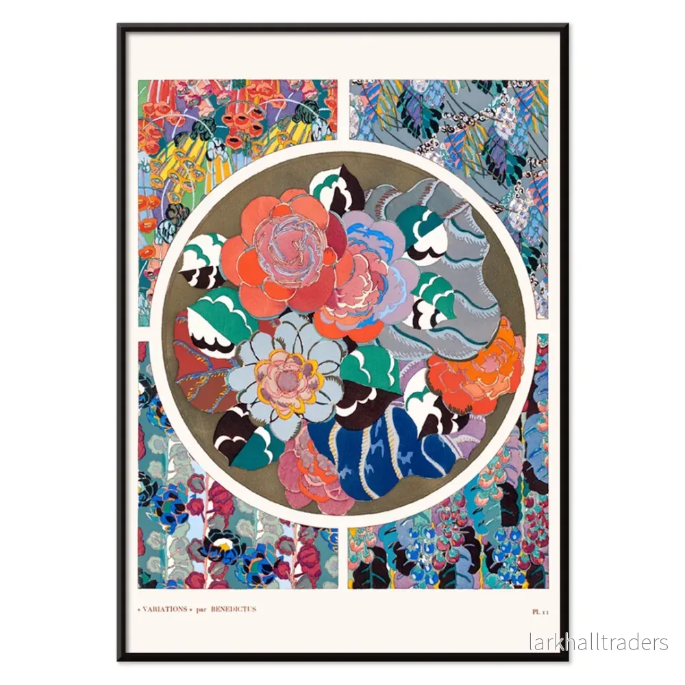 Art Deco blomstermönster 11 Poster - Bild 2