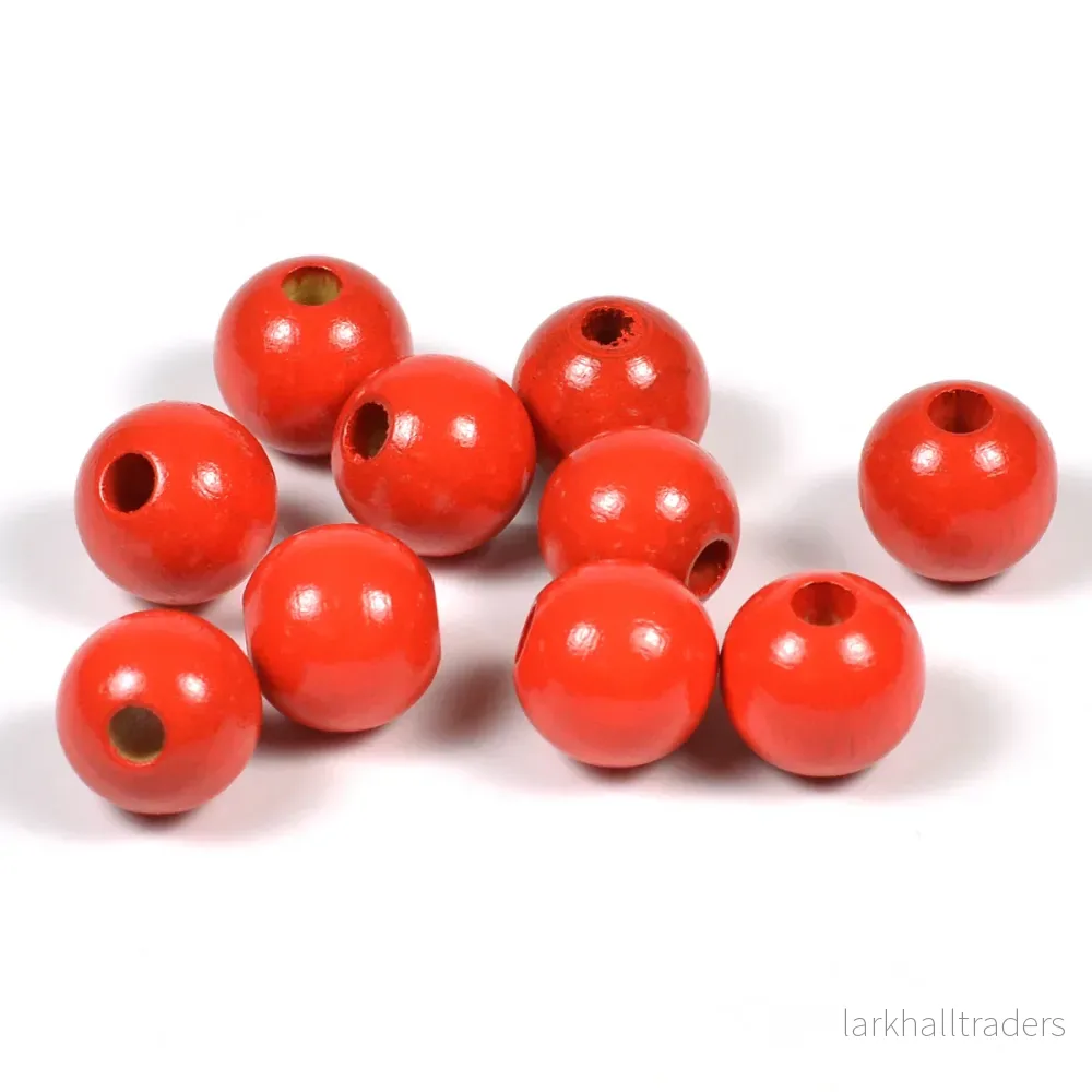 Träpärlor, 10mm, röd, 50st Träpärlor, 10mm, röd, 50st
