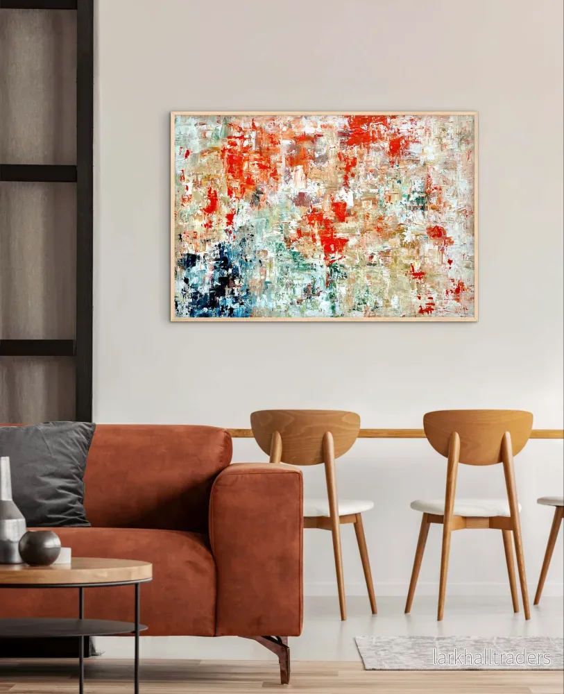 “Orange Static Motion” 70×100 cm – Original målning