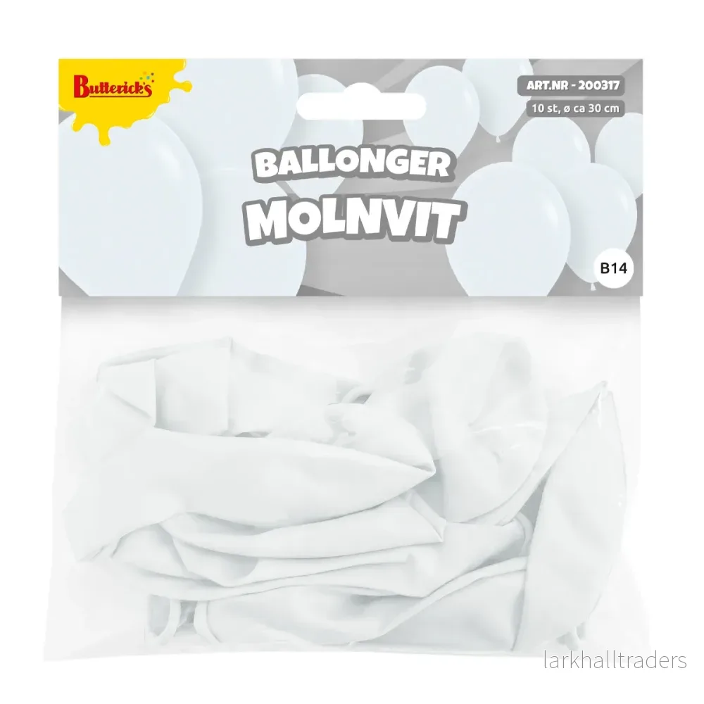 Ballonger, molnvit 30 cm 10 st - Bild 2