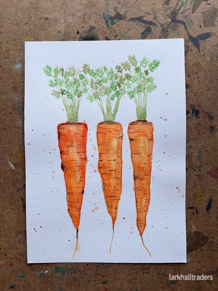 Carrot Akvarellmålning Original - Bild 3