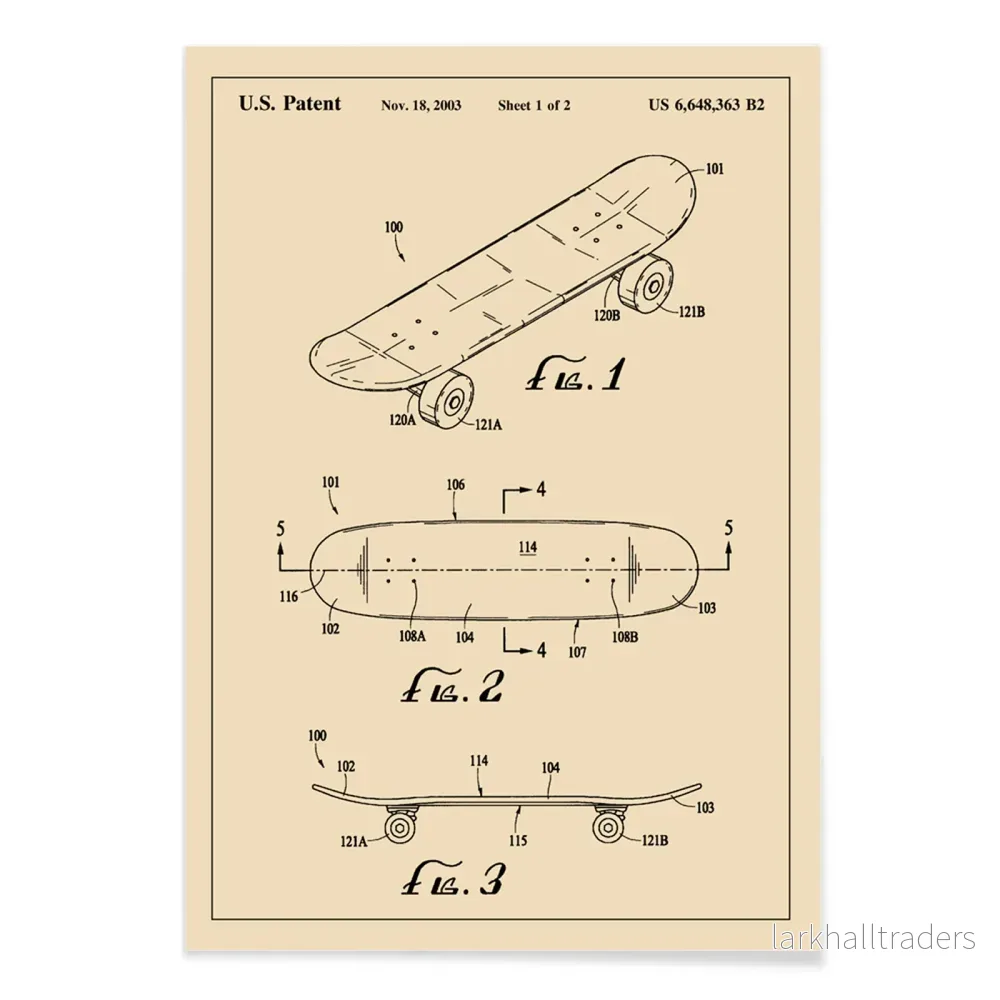 Skateboardpatent Poster - Bild 2