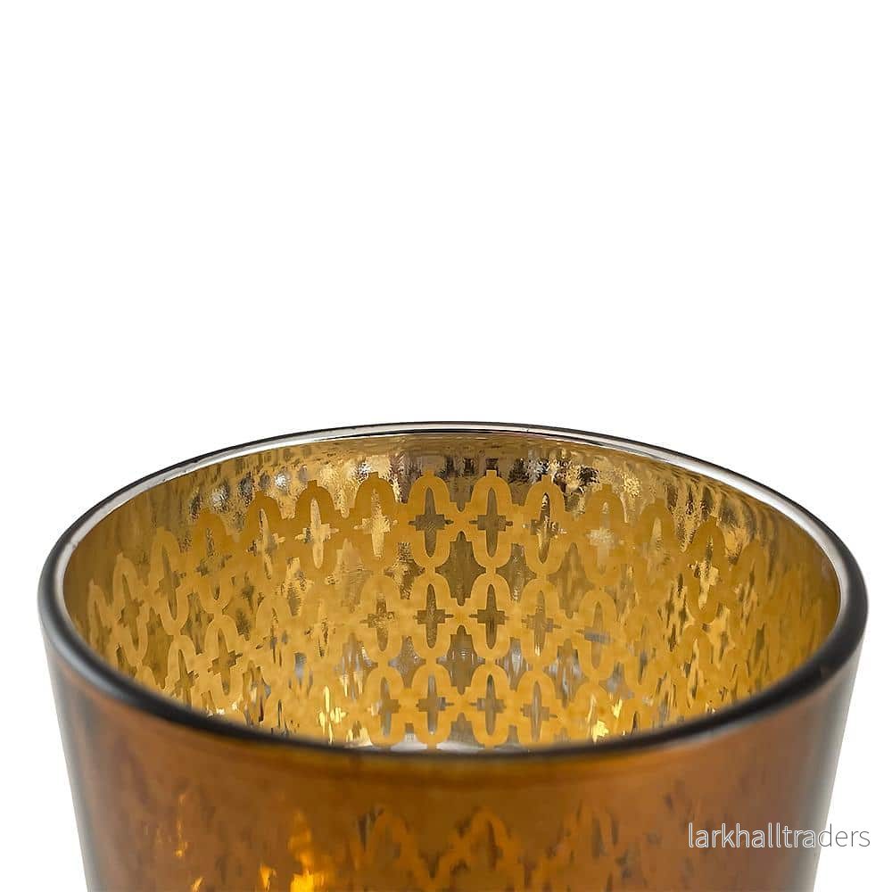 Värmeljushållare i glas (2 st.) Koppar/svart från SIA Home Fashion - Bild 2