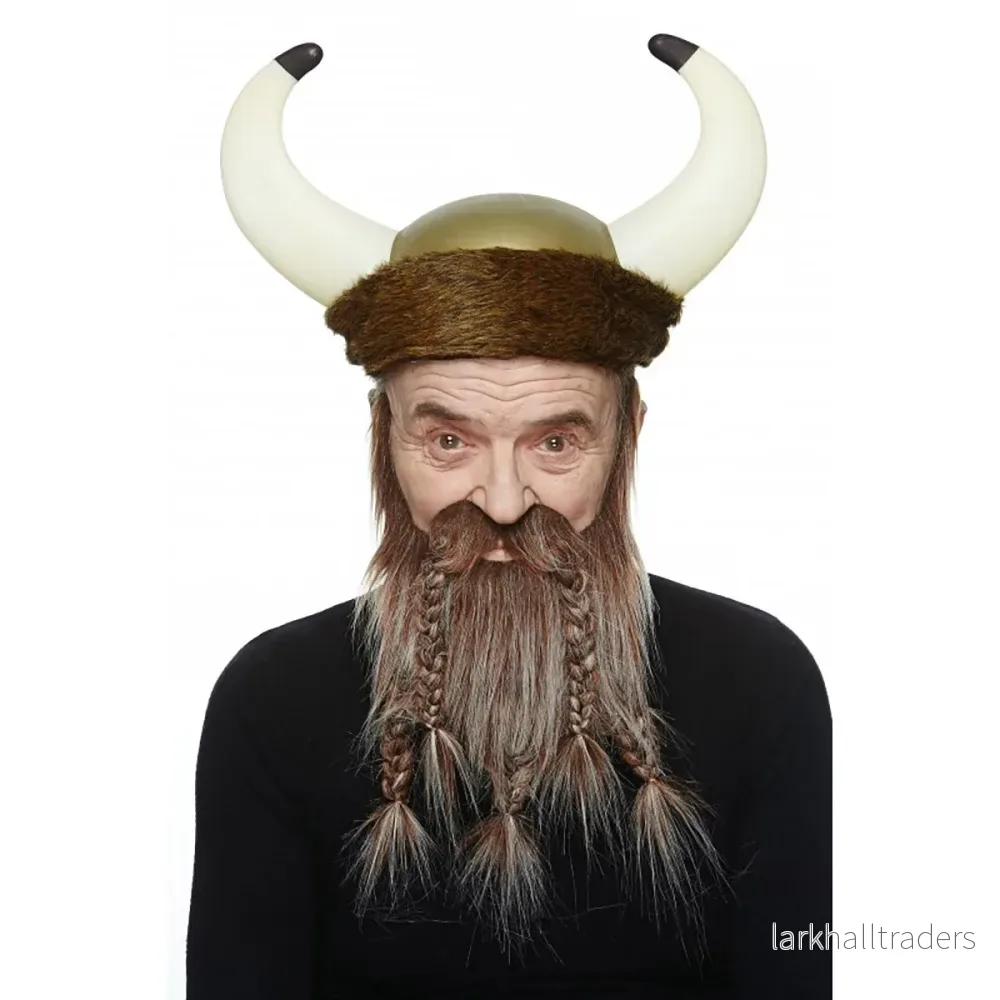 Mustasch med skägg, viking brun/grå - Bild 2