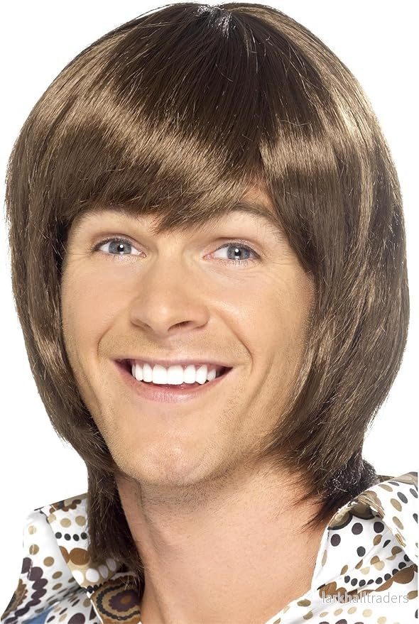 Peruk, 70-tal heartthrob brun Peruk, 70-tal heartthrob brun