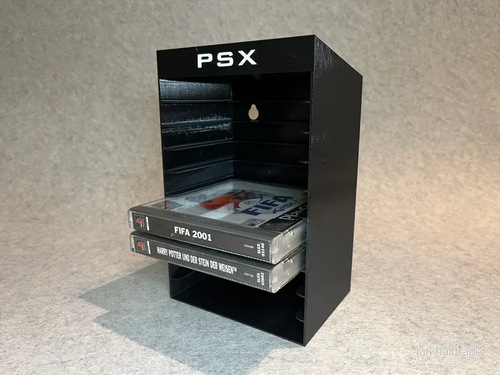 Väggställ / spelställ för 10 spel till PlayStation 1 (PSX)