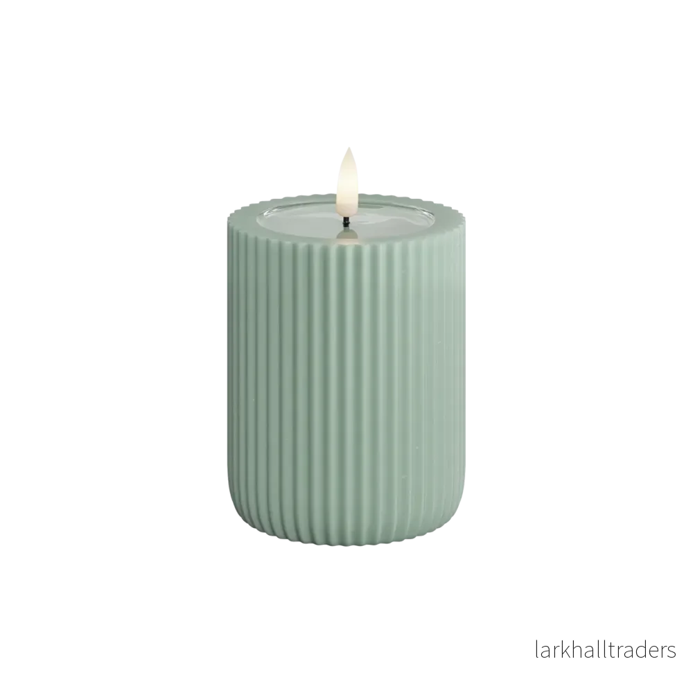 LED-blockljus Unique led blockljus stripe sage green