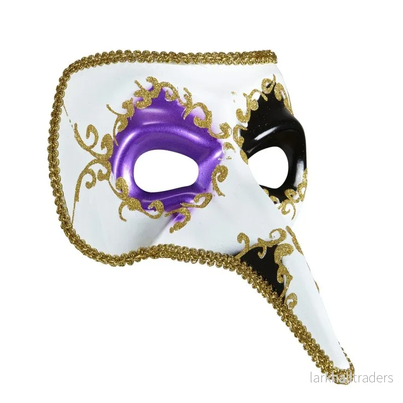 Venetiansk mask, vit/lila/svart - Bild 2