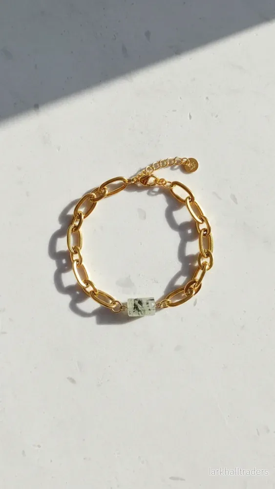 Armband med prehnit i rostfritt stål - Bild 2