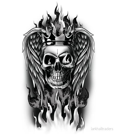 Tatuering, dödskalle 14×30 cm Tatuering, dödskalle 14×30 cm