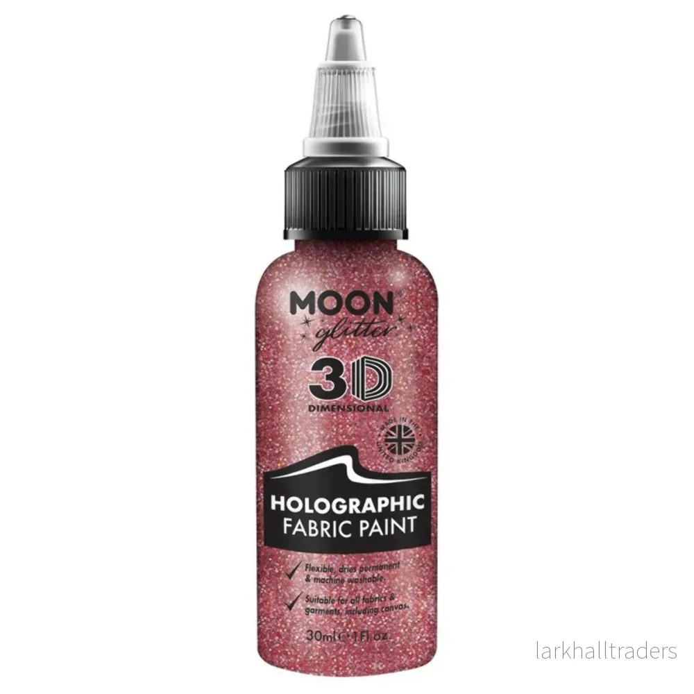 Moon Glitter Holographic Glitter Fabric Paint, pink 30 ml Moon Glitter Holographic Glitter Fabric Paint, pink 30 ml