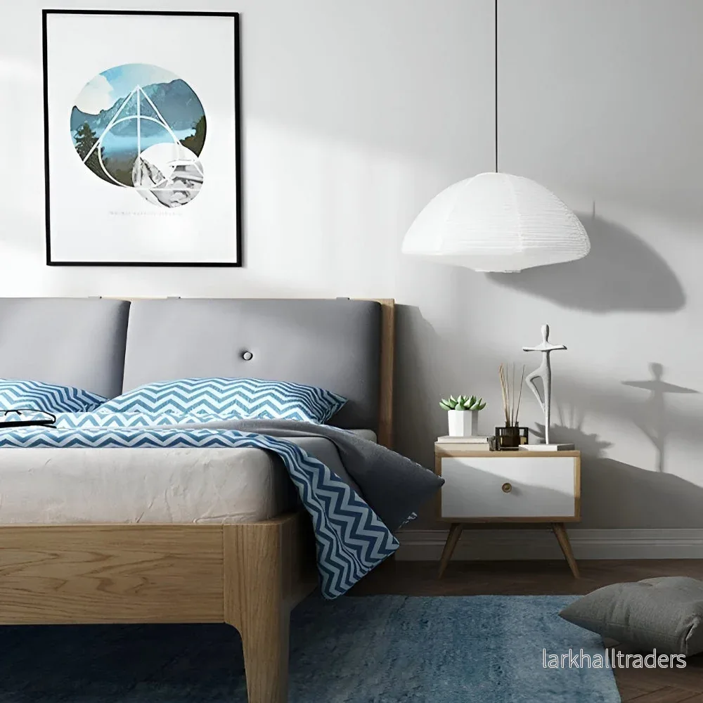 AeroLume – Elegant Samtida Pendellampa i Metall och Rispapper - Bild 3