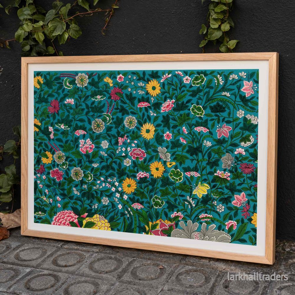 Grönt botaniskt mönster Poster